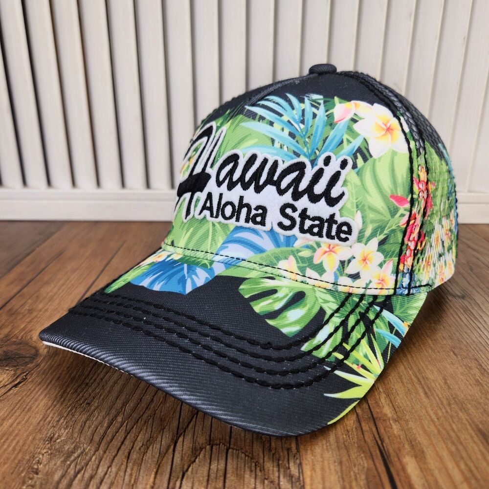 Robin Ruth Hawaii Aloha State Hat Tropical Floral Mesh Trucker Snapback Cap